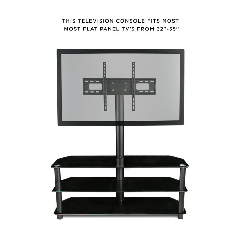 MountIt! TV Stand with Mount, 3in1 Entertainment Centre with Glass